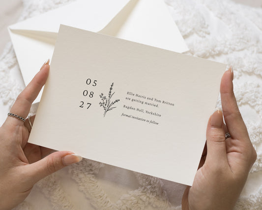 Personalised Save the Date Card, Minimal Save the Date, Wedding Save the Date, Custom Save the Date Card, Simple Save the Date Cards