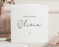 Personalised Birthday Card, Birthday Card for Her, Birthday Card for Daughter, Custom Name Birthday Card, Simple Birthday Card