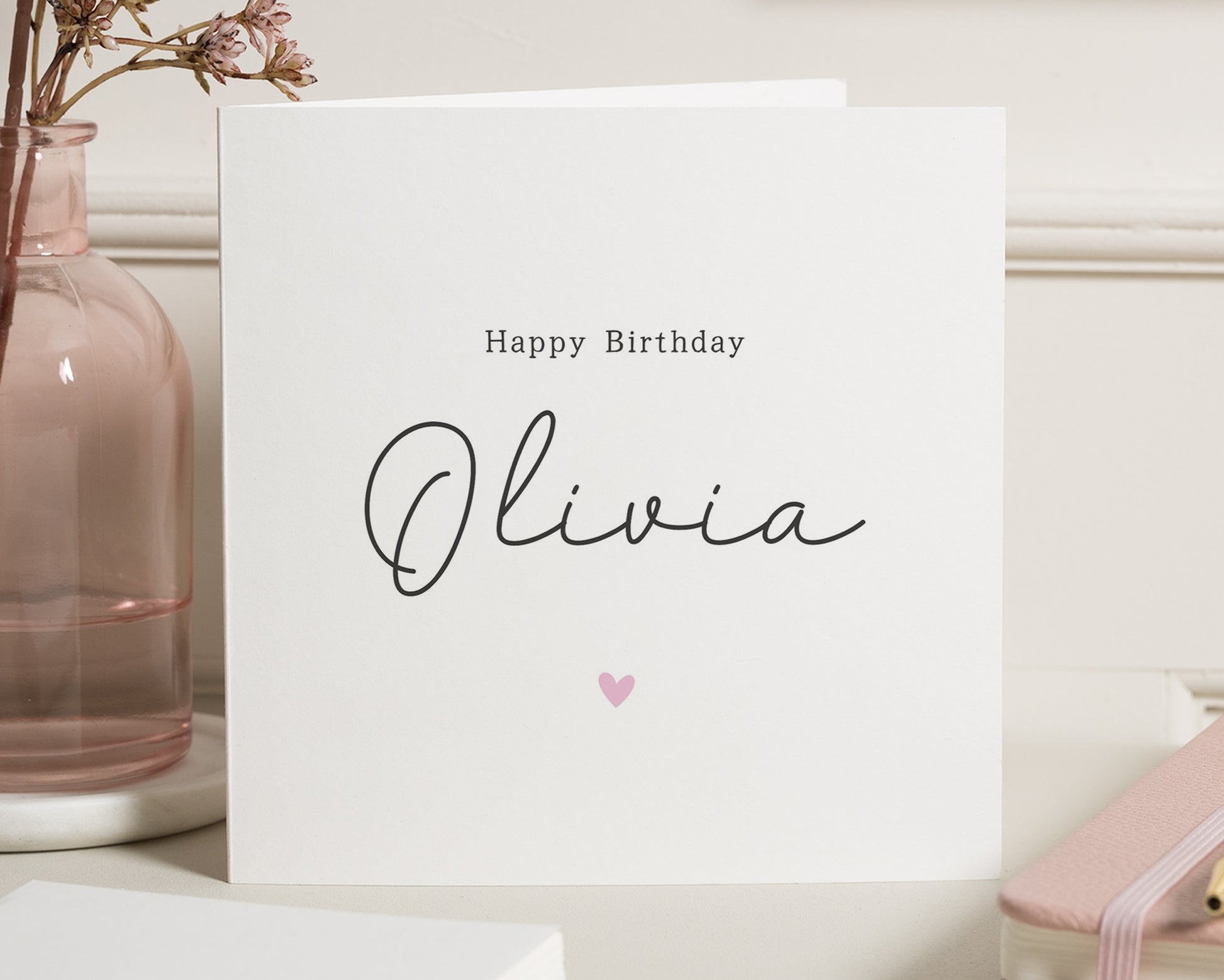 Personalised Birthday Card, Birthday Card for Her, Birthday Card for Daughter, Custom Name Birthday Card, Simple Birthday Card