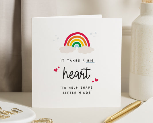 Thank You Teacher Card, Teacher Appreciation Card, End of Term Card, Teaching Assistant Card, Nursery Teacher Card, Rainbow Card