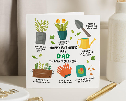 Fathers Day Card, Gardening Fathers Day Card, Fathers Day Card for Dad, Cute Fathers Day Card, Card from Daughter, Card from Son