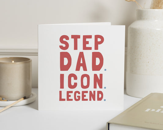 Step Dad Fathers Day Card, Step Dad Birthday Card, Fathers Day Card for Step Dad, Dad Card, Daddy Card, Funny Card for Him