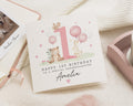1st Birthday Card for Granddaughter, Personalised First Birthday Card, Cute Animal Birthday Card, Birthday Card for Girl