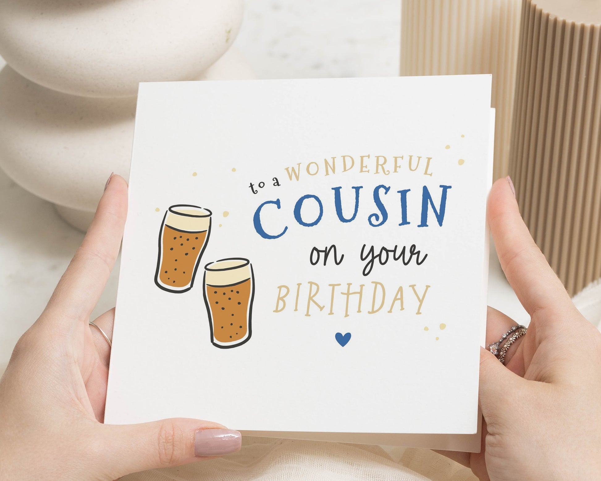 Birthday Card for Cousin, Cousin Birthday Card, Birthday Card for Him, Birthday Card for Her, Simple Birthday Card, Beer Birthday Card