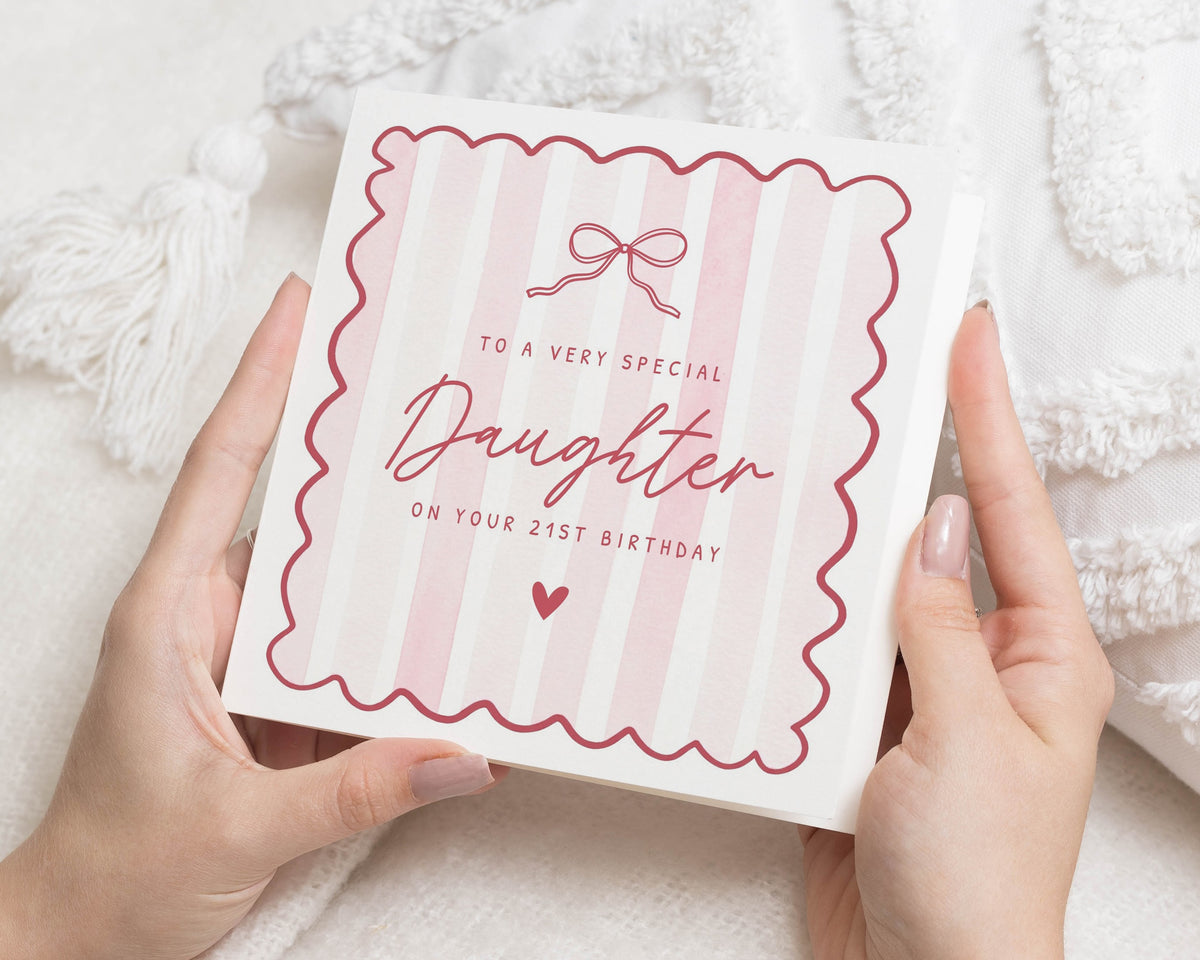 21st Birthday Card for Daughter, Daughter 21st Birthday Card, Birthday Card for Daughter, 21st Birthday Card for Her, Pink Card