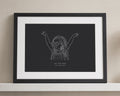 Personalised Child Line Art Print, Black Wall Art, Custom Child Portrait, Family Gift, Nursery Wall Art, Black Framed Print