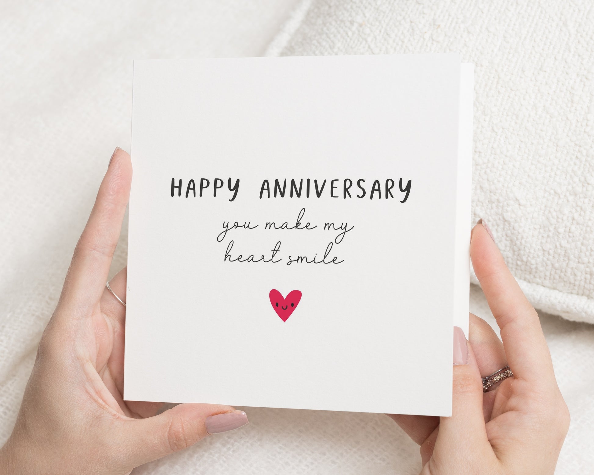 Anniversary Card, Anniversary Card for Husband, Wife, Partner, Cute Anniversary Card, Romantic Card, You Make My Heart Smile Card