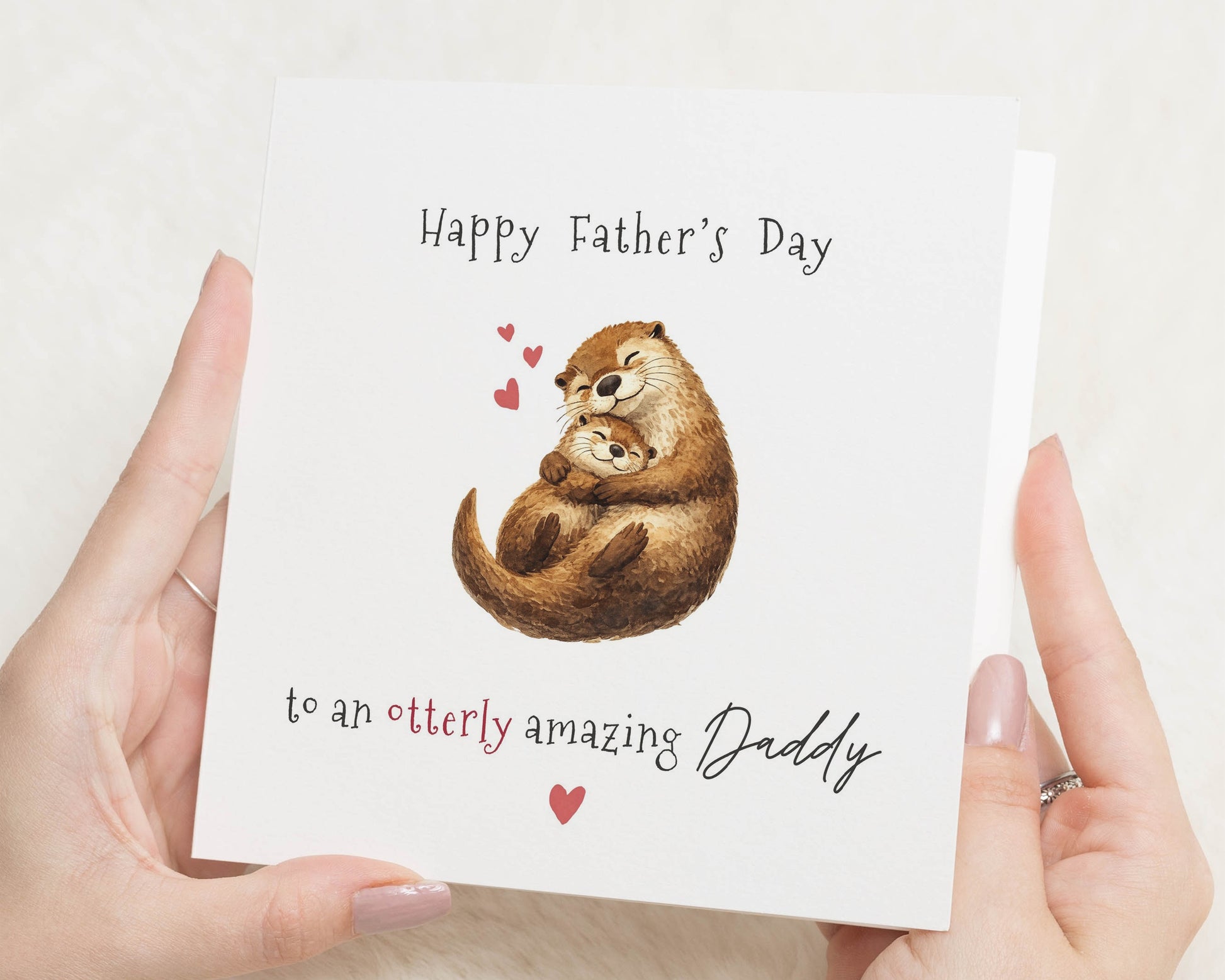 Fathers Day Card for Dad, Cute Otter Card, Fathers Day Card from Kids, Daddy Card, Otter Card for Him, Animal Fathers Day Card