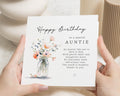 Birthday Card for Auntie, Auntie Birthday Card, Birthday Card for Her, Floral Birthday Card, Personalised Birthday Card for Auntie