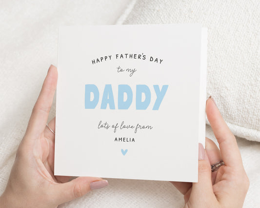 Father's Day Card for Daddy, Personalised Father's Day Card, Daddy Card from Daughter, Dad Card from Son, Father's Day Card from Child