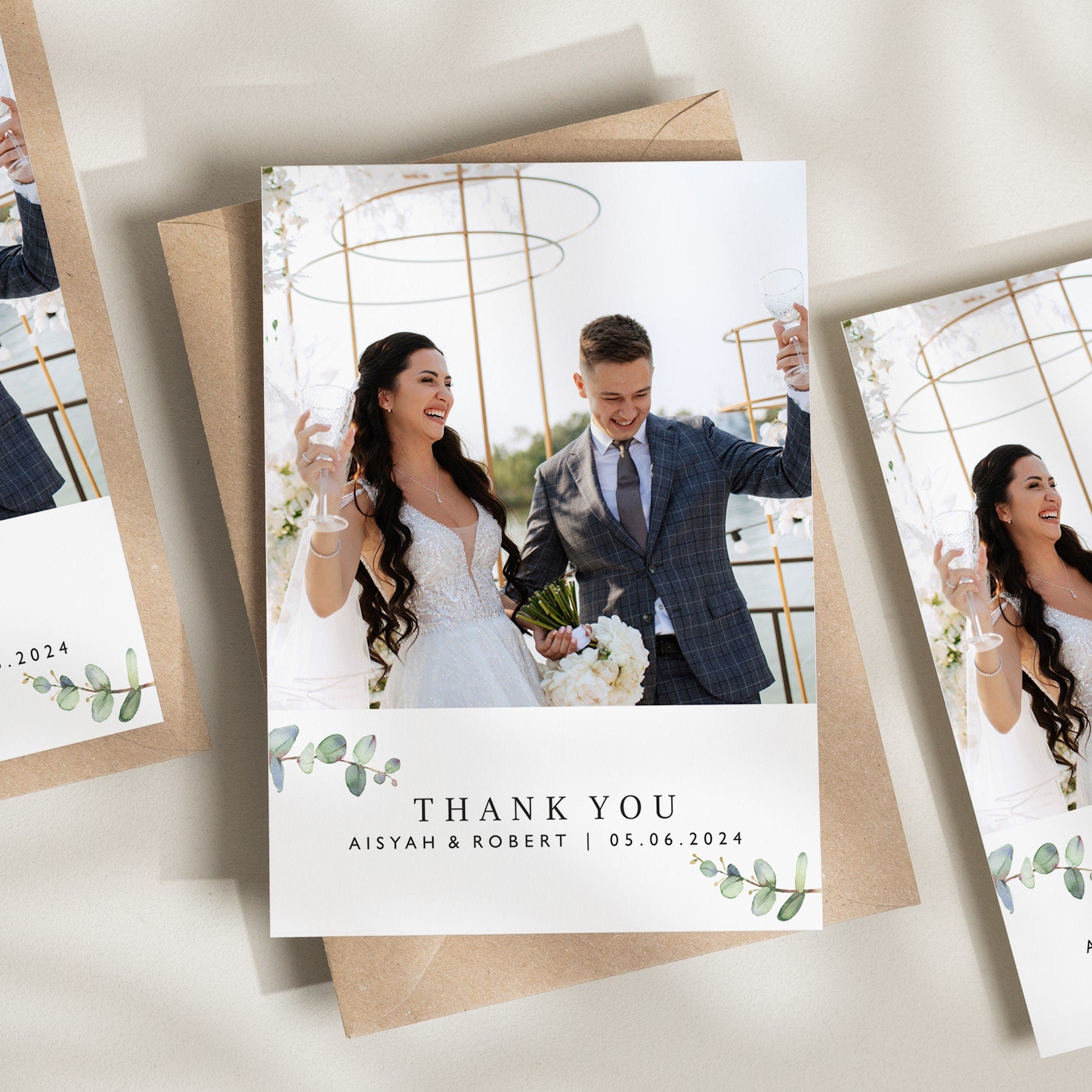 Wedding Thank You Cards, Thank You Cards Wedding, Wedding Thank You, Thank You Wedding Card, Thank You Card, Simple Wedding Card &#39;Aisyah&#39;