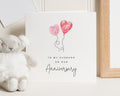 Anniversary Card for Husband, Husband Anniversary Card, Personalised Anniversary Card, Romantic Card for Him, Heart Balloon Card