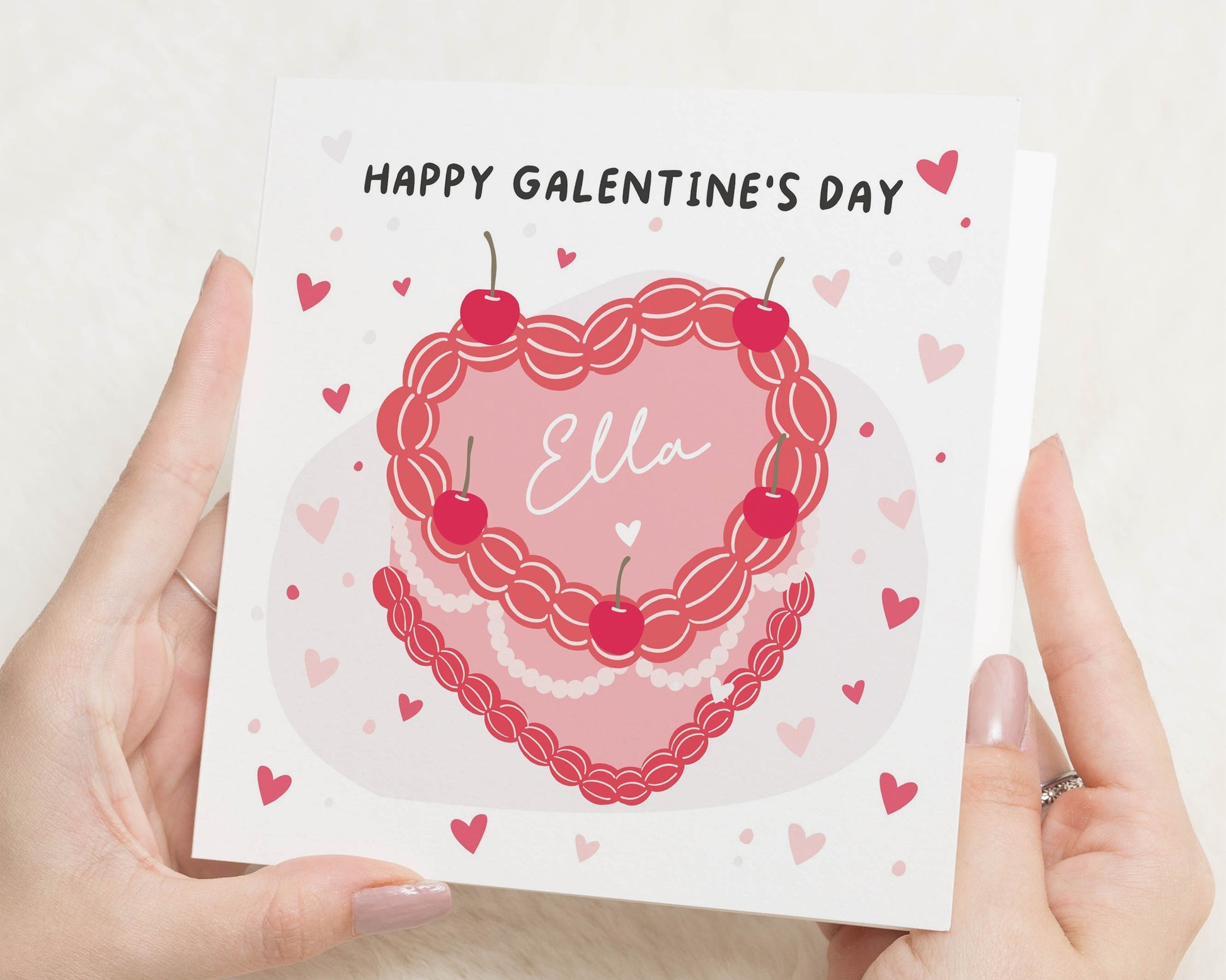 Galentines Day Card, Personalised Galentines Card, Best Friend Card, Card for Her, Cute Valentines Card, Heart Card, Custom Name Card