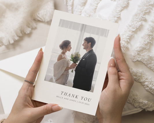 Personalised Wedding Thank You Card, Photo Wedding Thank You Card, Wedding Thank You Cards, Simple Thank You Card
