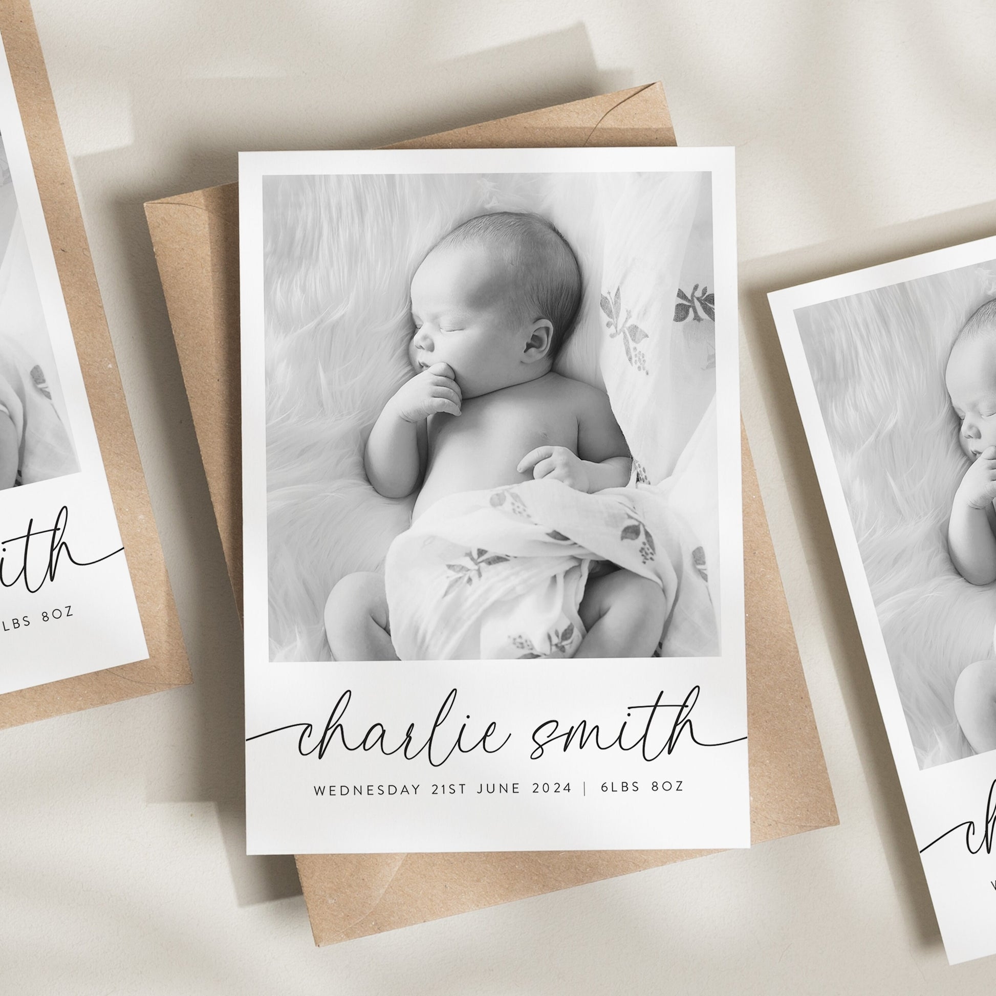 New Baby Photo Thank You Cards, Baby Personalised Thank You Card, Baby Shower Thank You Cards, Personalised Thank You Card From New Baby