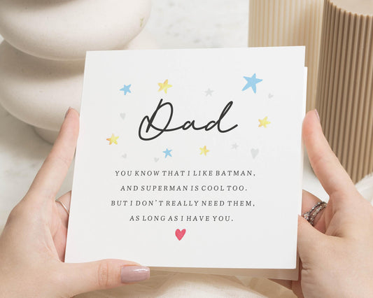 Fathers Day Card for Dad, Birthday Card for Dad, Cute Dad Card, Funny Dad Card, Superhero Dad Card, Personalised Card for Him
