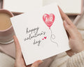 Valentines Day Card, Personalised Valentines Card, Romantic Card for Couple, Custom Initials Card, Heart Balloon Card, Anniversary Card