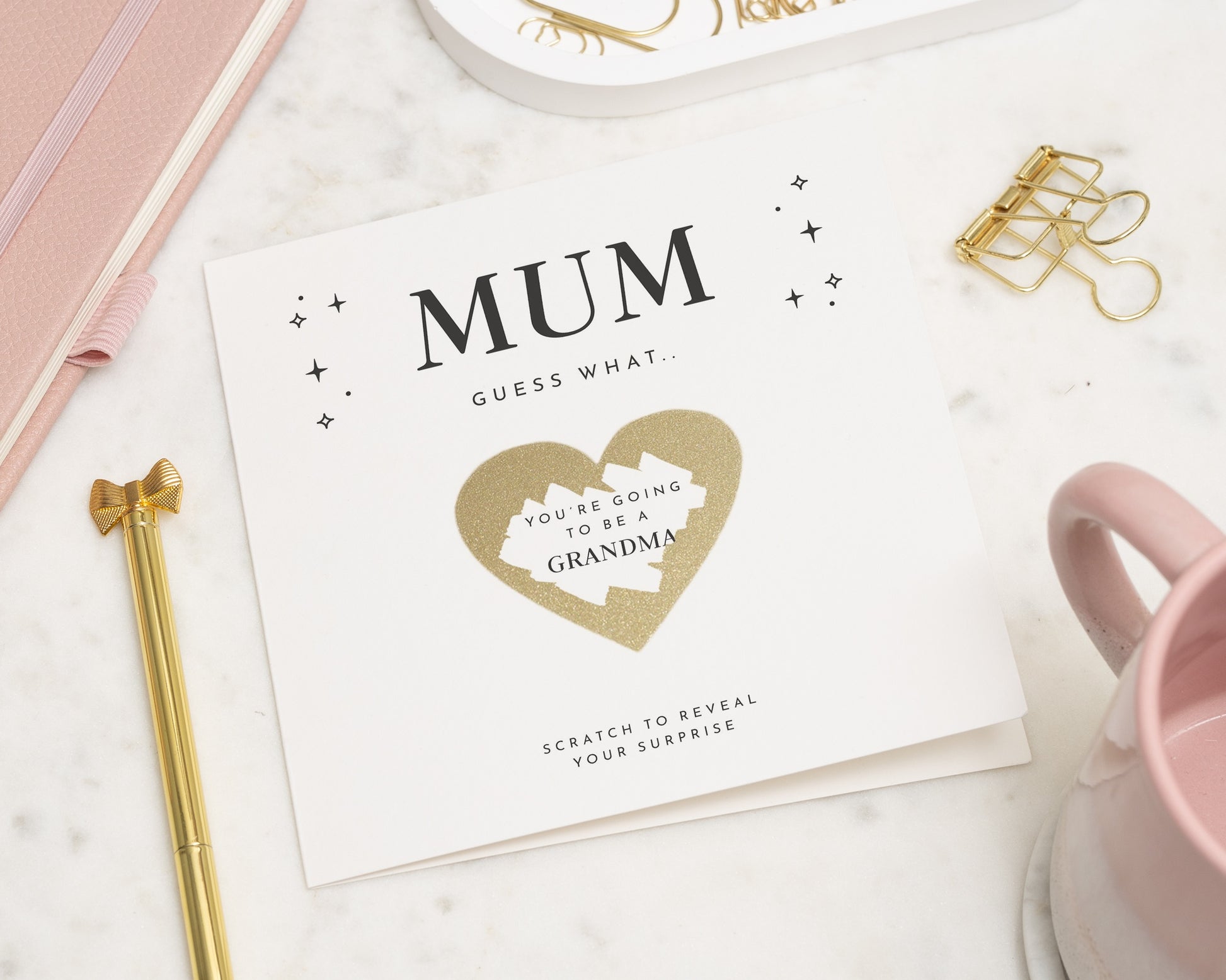 Pregnancy Announcement Card for Mum, Scratch Reveal Grandma Card, Baby Reveal Card for Mum, Personalised Grandma to Be Card