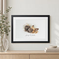 Personalised Pet Portrait From Photo, Custom Dog Watercolour Print, Pet Lover Gift, Dog Mum Gift, Landscape Black Framed Print