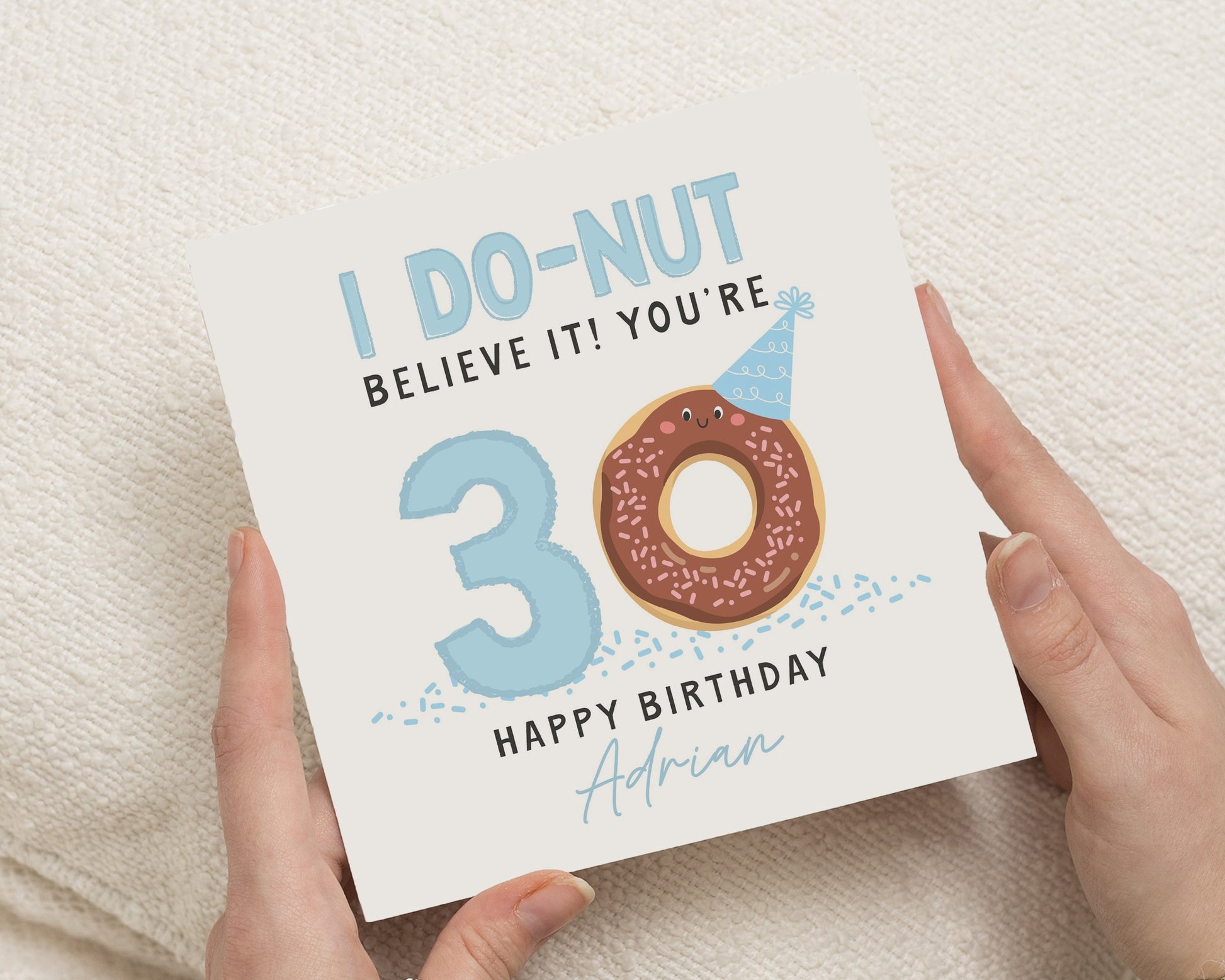 30th Birthday Card, Funny Birthday Card for Him, Personalised Birthday Card, 30th Birthday Card for Friend, Doughnut Birthday Card