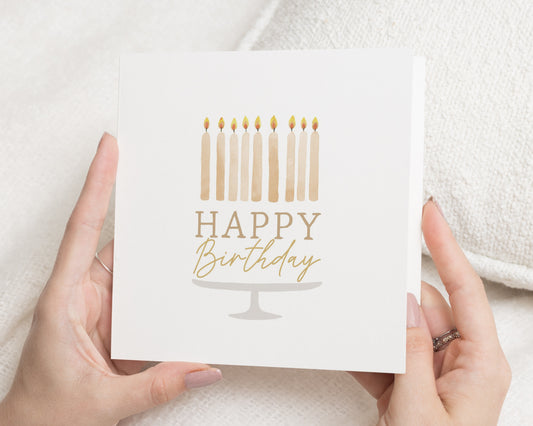 Birthday Card, Simple Birthday Card, Birthday Card for Him, Birthday Card for Her, Minimalist Birthday Card, Candle Card
