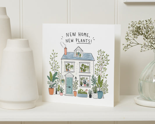 New Home Card, New House Card, Moving House Card, Housewarming Card, New Home Greeting Card, Plant Lover Card, Congratulations Card