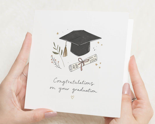 Graduation Card, Personalised Graduation Card, Congratulations Card, Class Year Card, Graduation Card for Her or Him, University Card