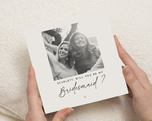 Will You Be My Bridesmaid Card, Bridesmaid Proposal Card, Personalised Photo Card, Wedding Party Card, Bridesmaid Gift Card