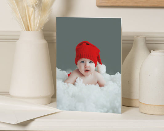 Personalised Photo Christmas Card, Baby Christmas Card, Pack of Christmas Cards, Pack of 10, 20, 50 or 100, Folded Christmas Card