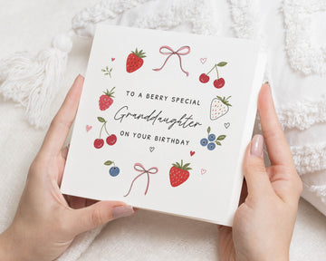 Granddaughter Birthday Card, Birthday Card for Granddaughter, Cute Birthday Card for Girl, Berry Pun Birthday Card, Fruit Birthday Cards
