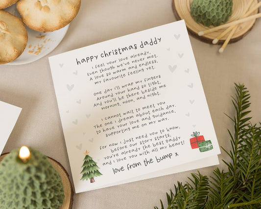 Christmas Card From the Bump, Daddy Christmas Card, Pregnancy Christmas Card, First Christmas Card for Dad, Dad to Be Christmas Card