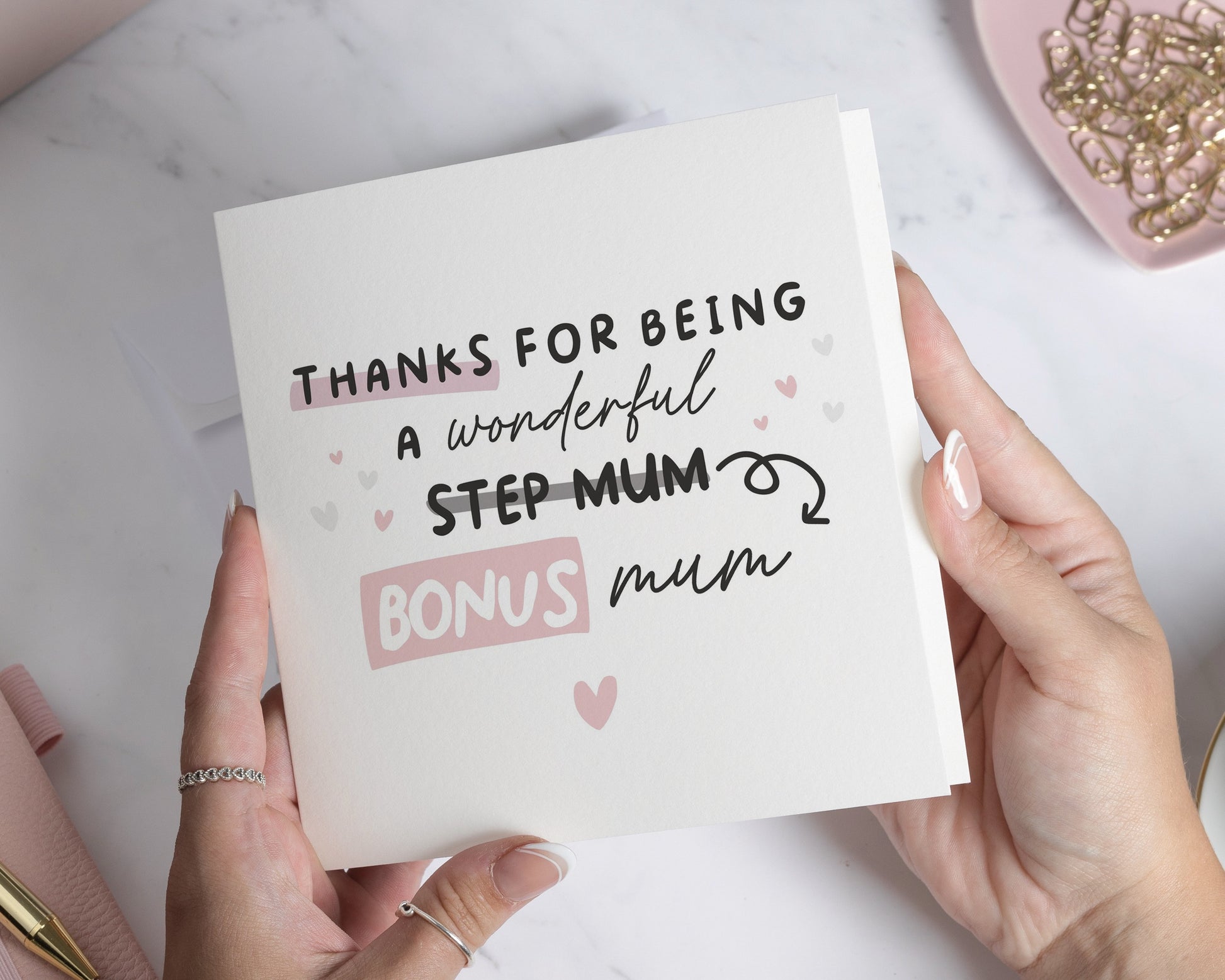 Step Mum Card, Bonus Mum Card, Thank You Card for Step Mum, Mothers Day Card for Step Mum, Birthday Card for Step Mum, Card for Her