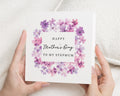 Mother's Day Card for Stepmum, Floral Mother's Day Card, Step Mum Mother's Day Card, Greeting Card for Her, Purple Flowers Card