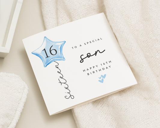 16th Birthday Card for Son, Son 16th Birthday Card, Happy Birthday Son Card, Sixteenth Birthday Card, Personalised Birthday Card