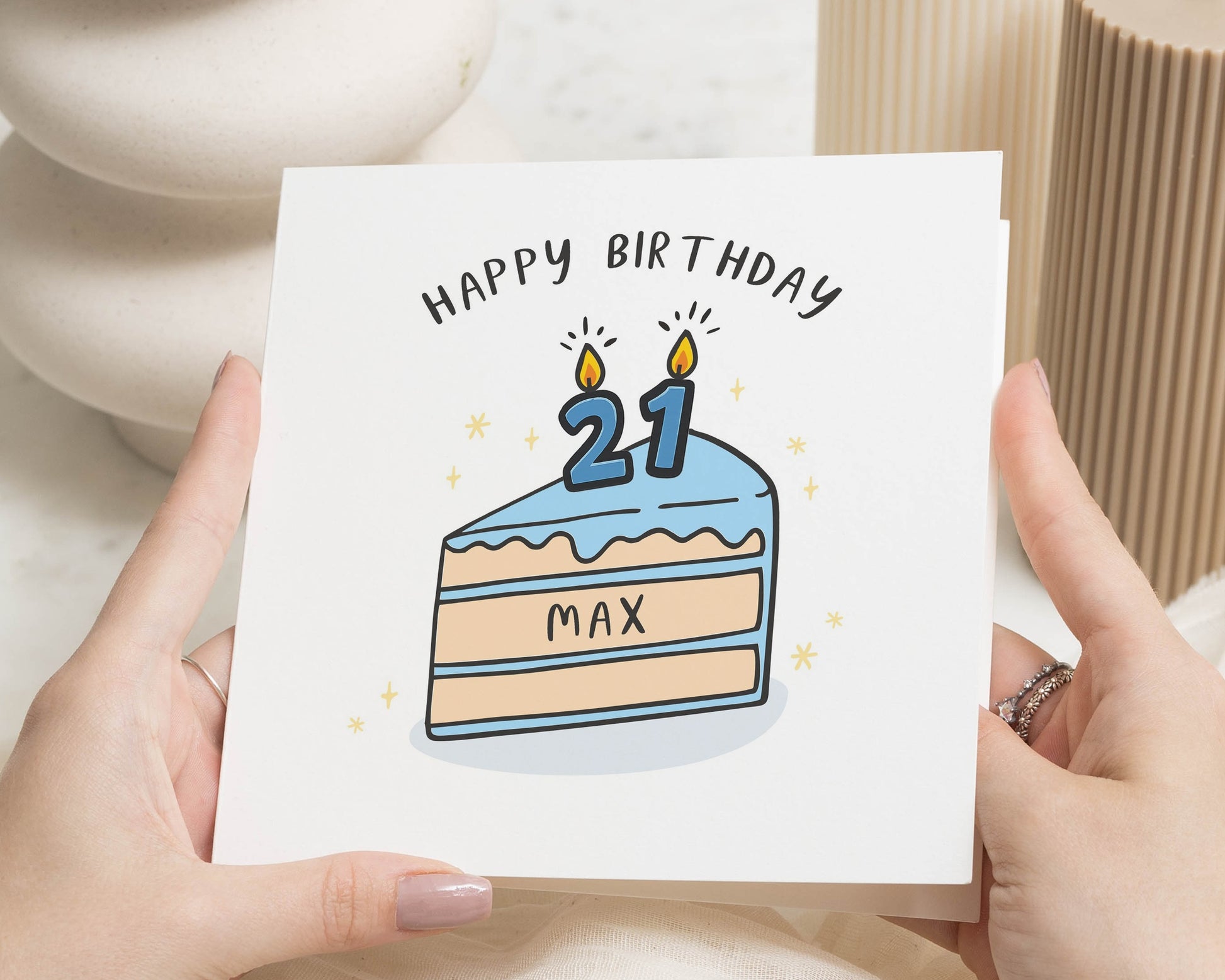 21st Birthday Card, Personalised Birthday Card, Birthday Card for Son, Daughter, Friend, Custom Age Name Card, Card for Him Her