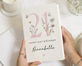 21st Birthday Card, Personalised 21st Birthday Card for Her, Daughter 21st Birthday Card, Floral Birthday Card for Friend, Card for Sister
