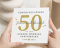 Golden Wedding Anniversary Card, 50th Anniversary Card, Personalised Anniversary Card, Custom Golden Anniversary Card, Couple Card