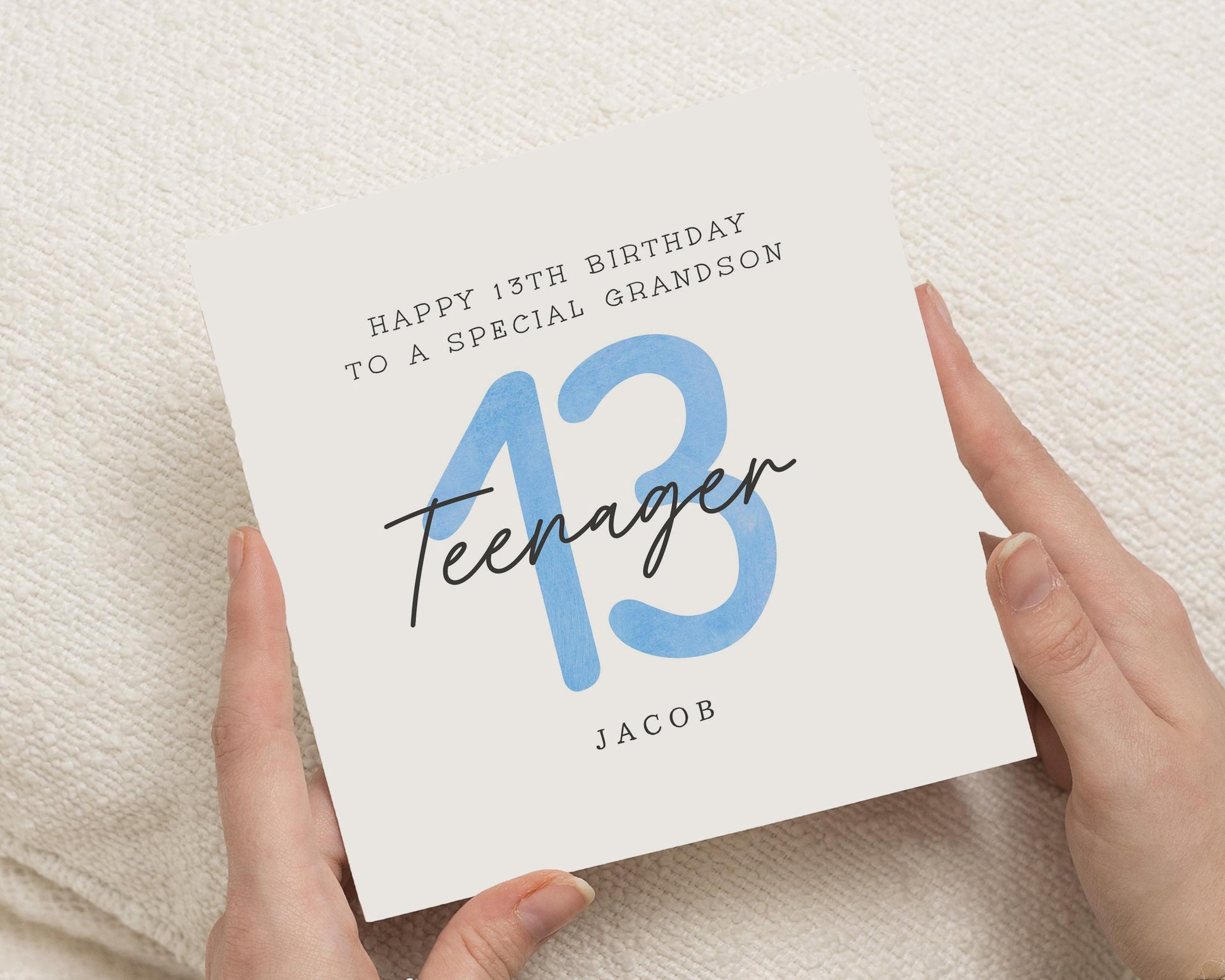 13th Birthday Card for Grandson, Teenager Birthday Card, Personalised Card for Boy, Birthday Card for Him, Special Grandson Card