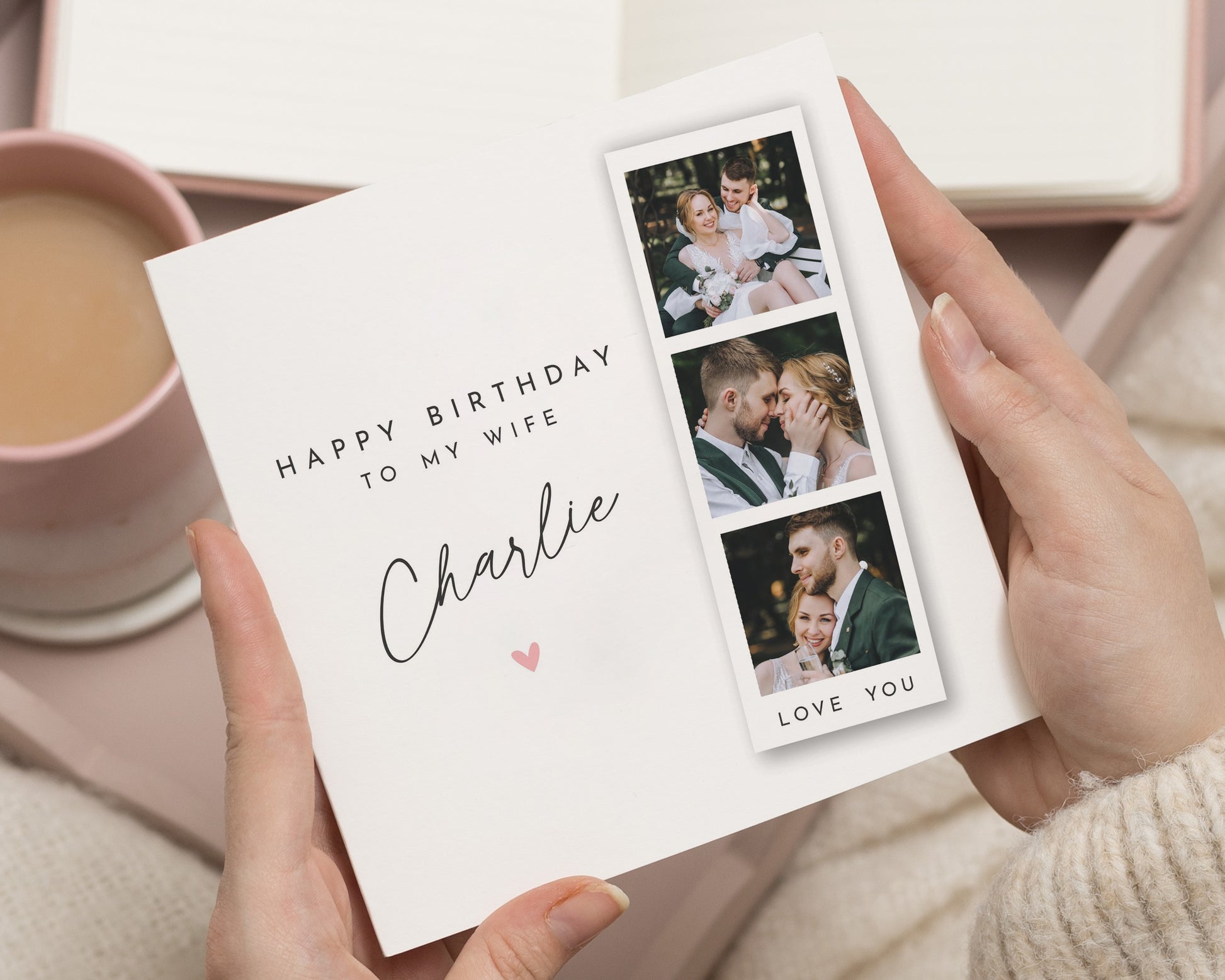 Wife Birthday Card, Birthday Card for Wife, Personalised Photo Birthday Card, Romantic Birthday Card for Her, Photo Strip Card