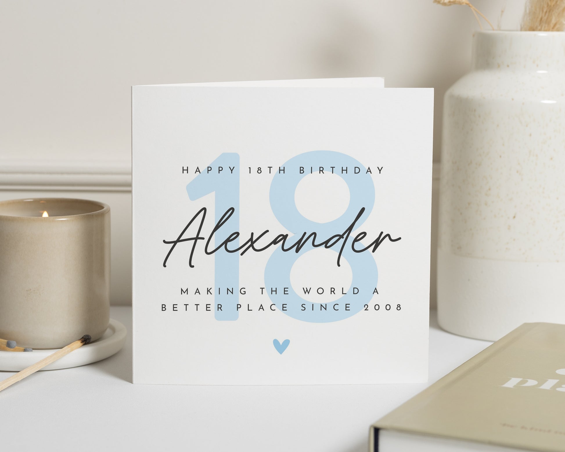 Personalised 18th Birthday Card, Custom Name 18th Birthday Card, Milestone Birthday Card, 18th Birthday Card for Him, Keepsake Card
