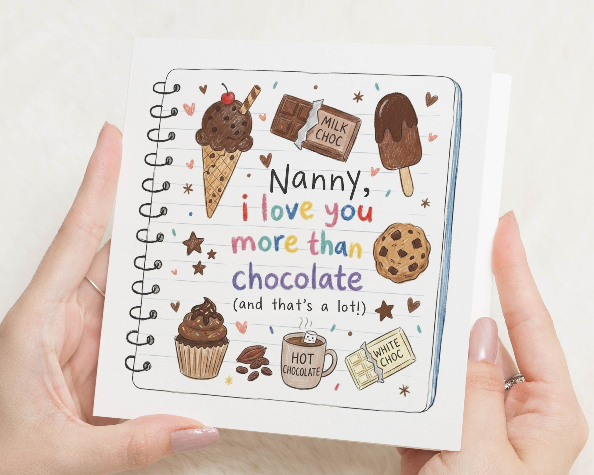 Nanny Birthday Card, Birthday Card for Nanny, Grandma Birthday Card, Nan Birthday Card, Mothers Day Card for Nanny, Chocolate Card
