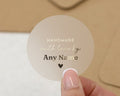 Handmade With Love By Stickers, Personalised Business Stickers, Custom Name Stickers, Gold Foil Labels