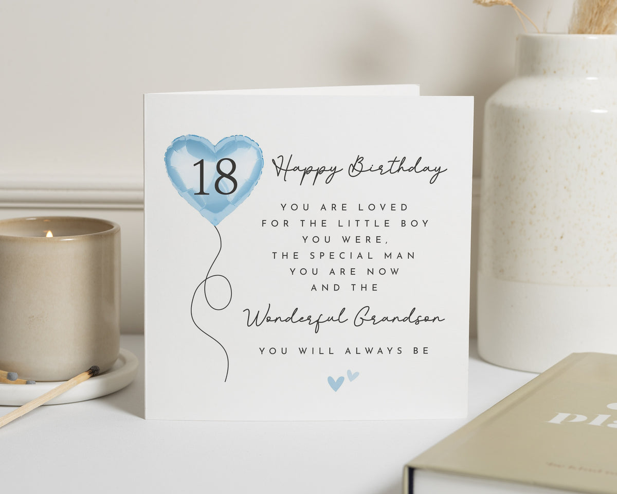 18th Birthday Card for Grandson, Grandson 18th Birthday Card, 18 Birthday Card for Him, Birthday Card for Grandson, Special Grandson Card
