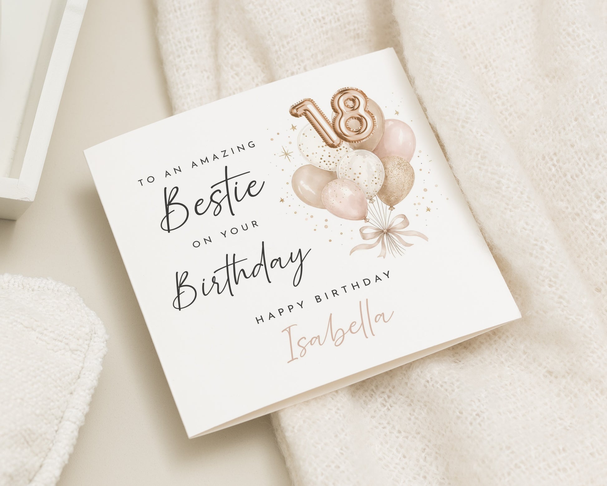 18th Birthday Card for Best Friend, Personalised 18th Birthday Card, Bestie Birthday Card, Birthday Card for Her, Balloon Birthday Card