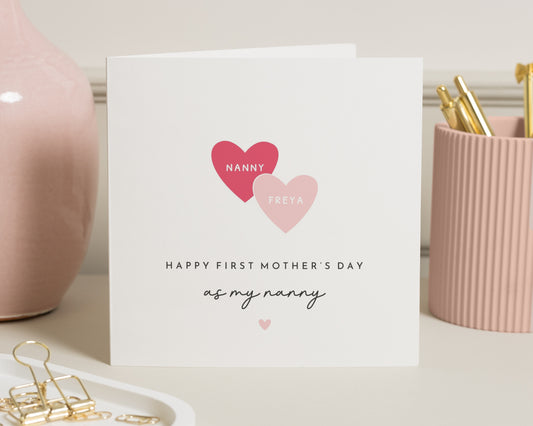 First Mothers Day Card for Nanny, Personalised Mothers Day Card, Card for Nanny, Mothers Day Card from Grandchild, Custom Mothers Day Card