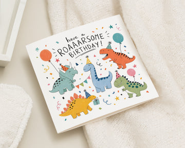 Dinosaur Birthday Card, Dinosaur Birthday Cards, Kids Birthday Card, Birthday Card for Boy, Birthday Card for Girl, Roarsome Card