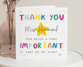Thank You Card for Teacher, Personalised Thank You Card, Thank You Card for Her, Rainbow Star Teacher Card, Important Part of My Story