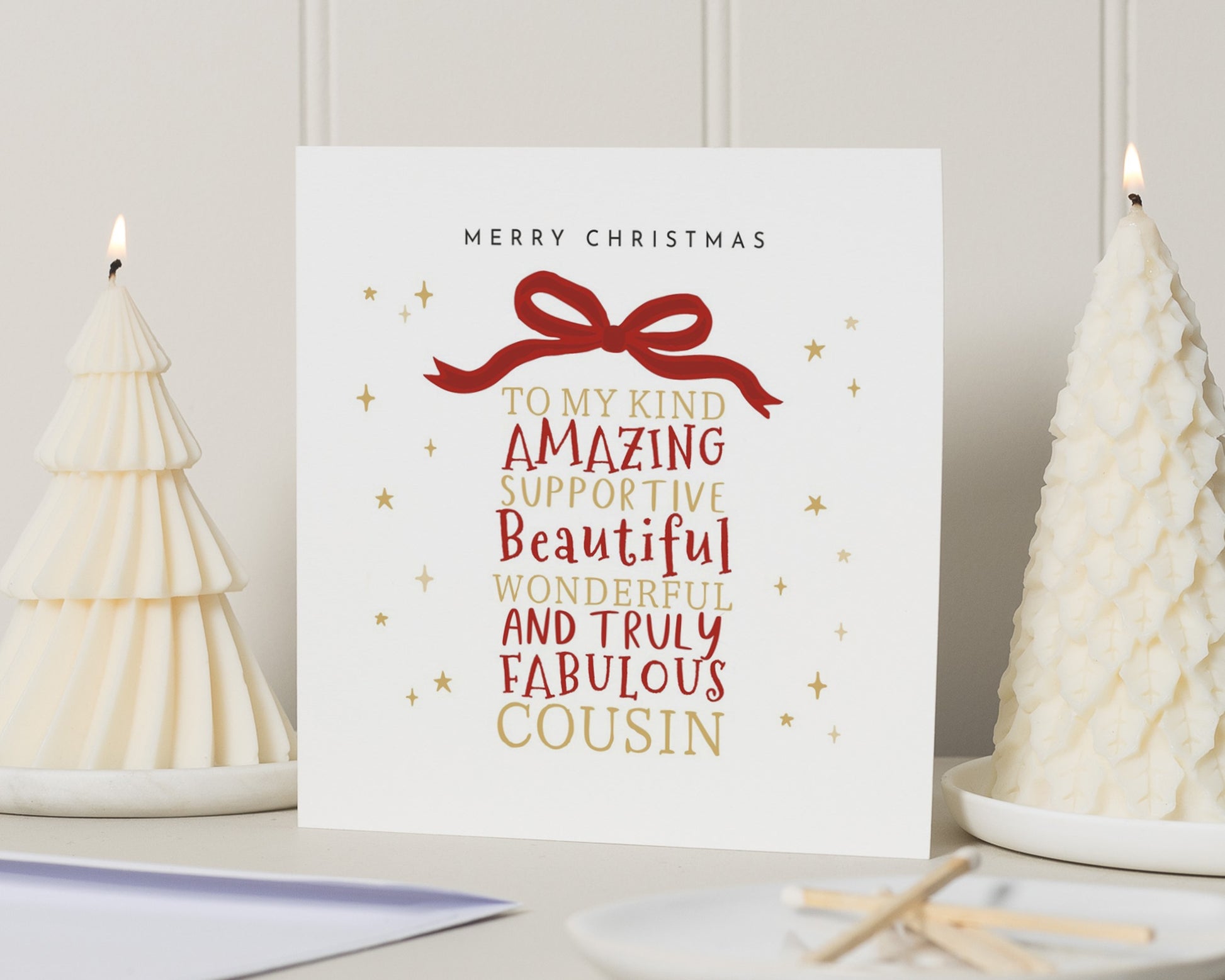 Christmas Card for Cousin, Merry Christmas Card, Christmas Card for Her, Christmas Card for Him, Personalised Cousin Christmas Card