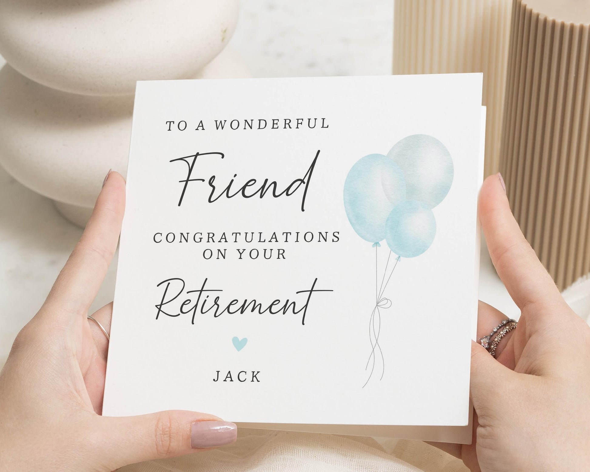 Retirement Card for Friend, Personalised Retirement Card, Congratulations Card, Retirement Card for Him or Her, Balloon Card