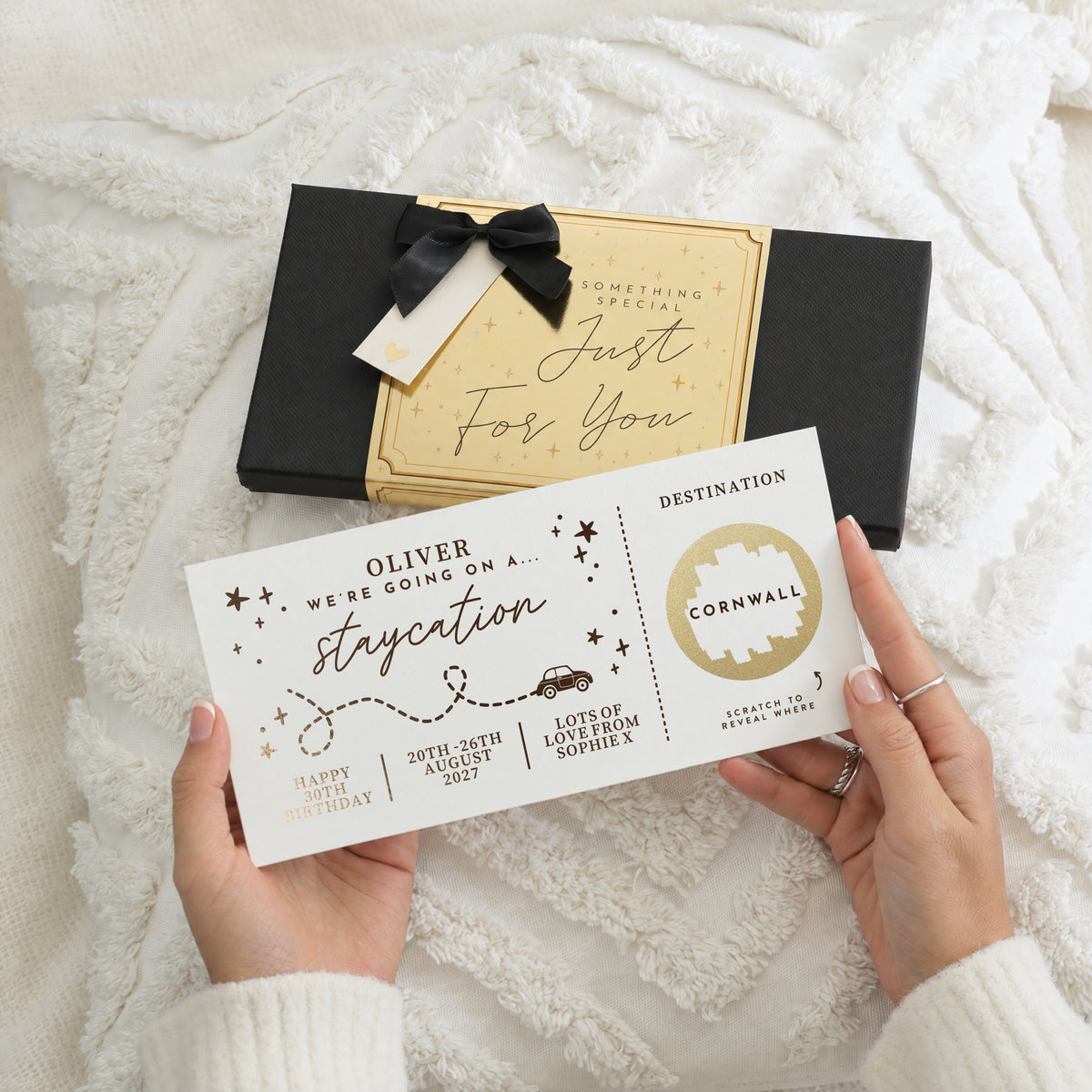 Scratch to Reveal Holiday Voucher, Personalised Travel Gift Voucher, Weekend Away Gift, Birthday Gift Voucher for Him or Her